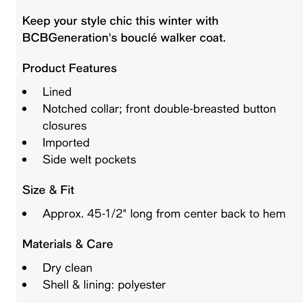 Bcbgeneration Double-Breasted Boucl Walker Coat - image 3